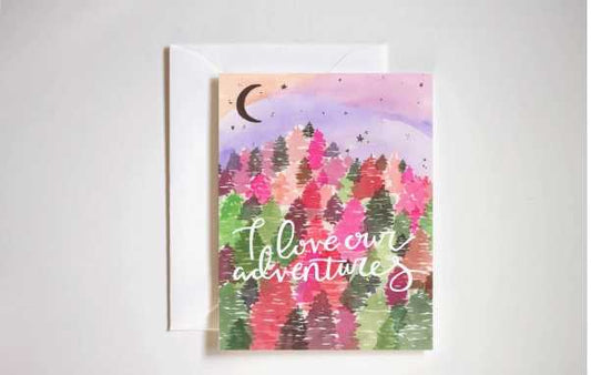 Adventures and Mountains Love Card Stephanie Tara Stationery