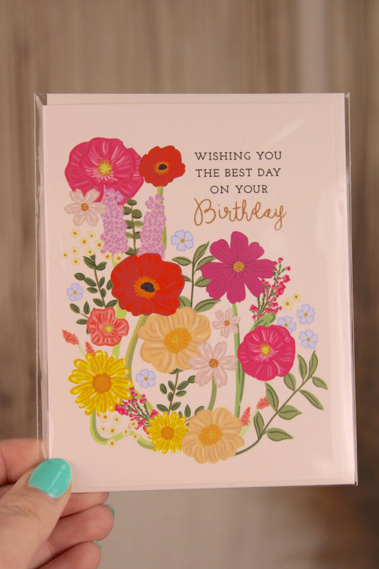 Best Day Floral Birthday Greeting Card Bloomwolf Studio