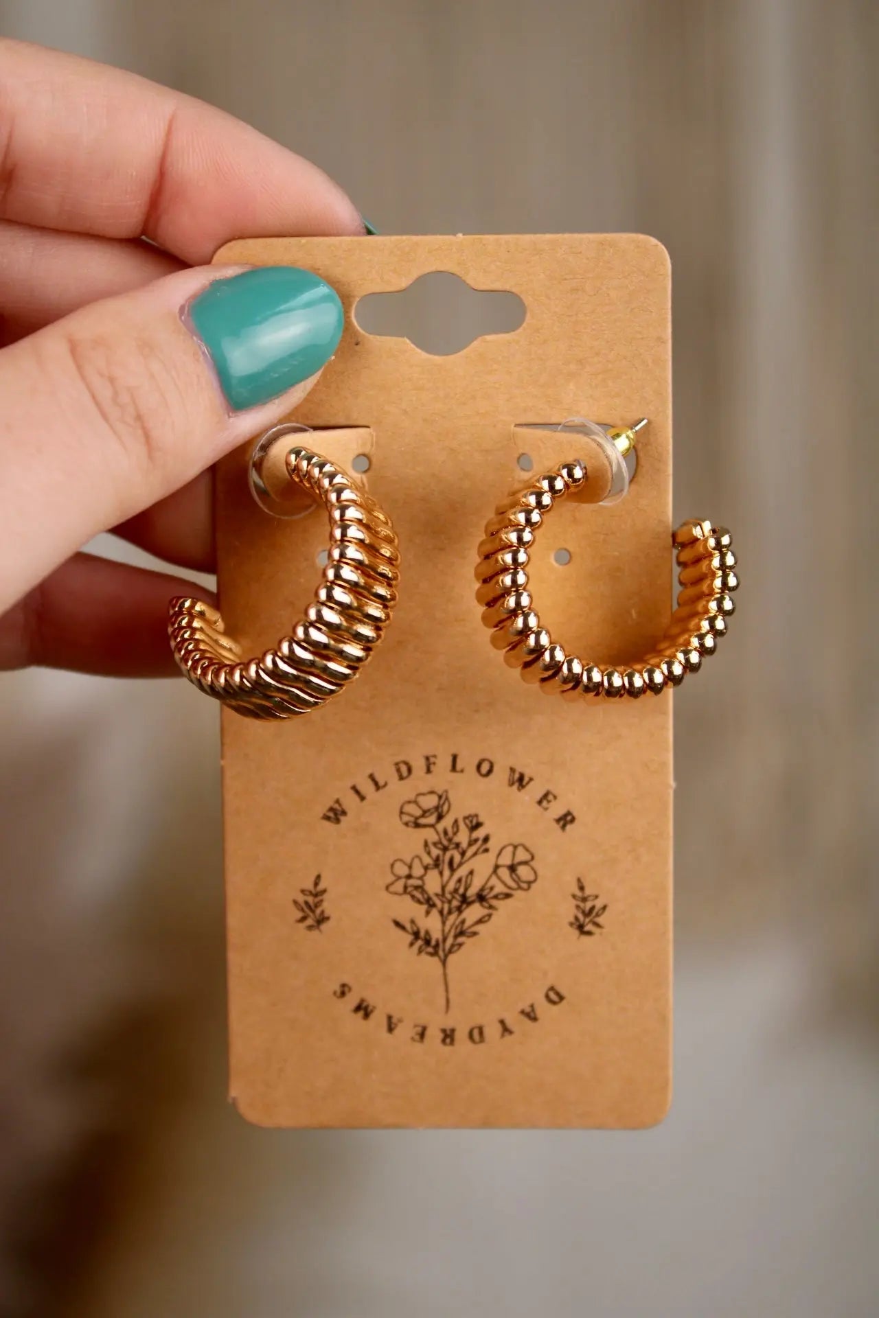 Chunky Barred Hoops - Gold Joia