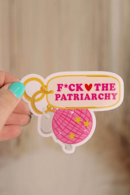 Fuck The Patriarchy Keychain Sticker Bloomwolf Studio