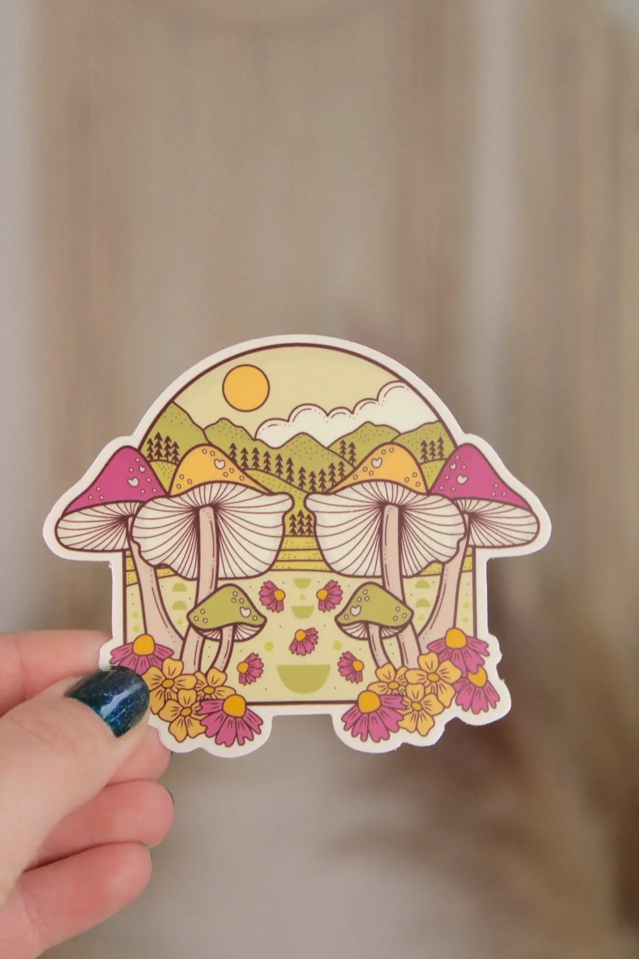 Mushroom Forest Sticker Graphic Heart