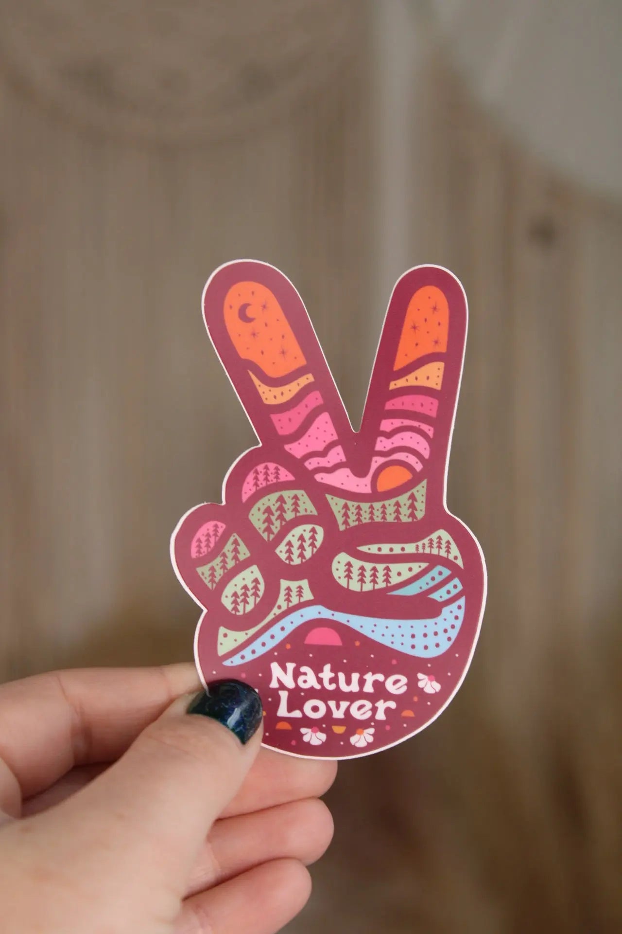 Nature Lover Peace Sticker Graphic Heart
