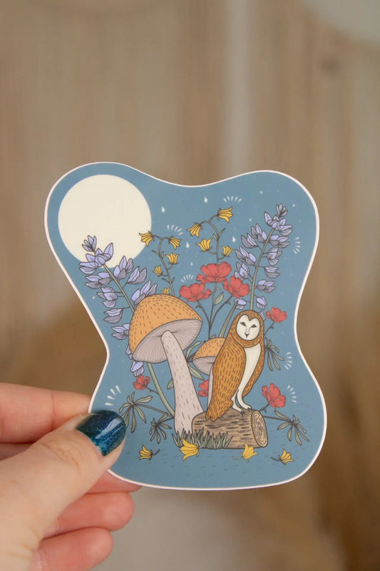 Observant Owl Sticker Graphic Heart