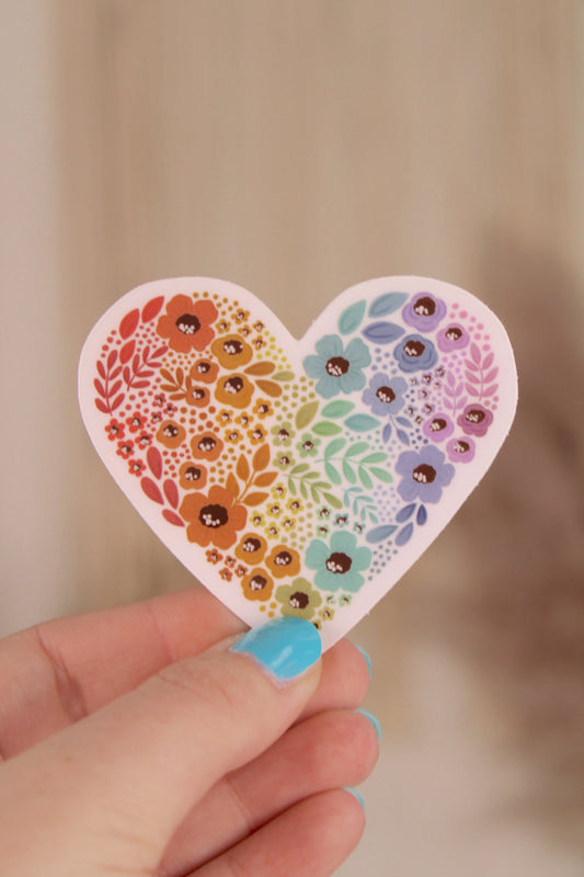 Pride Rainbow Floral Heart Elyse Brianne Design