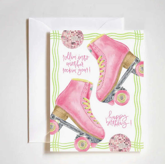 Roller Skates Disco Birthday Card Stephanie Tara Stationery