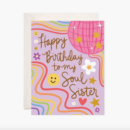Soul Sister Birthday Card Bloomwolf Studio