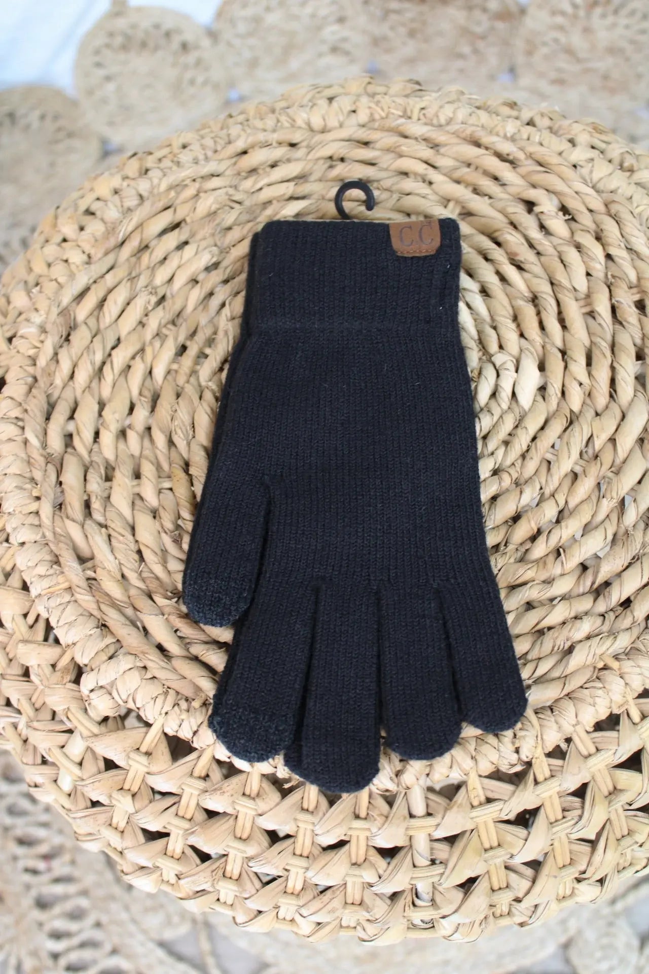 Touchscreen Knit Gloves - Black Joia