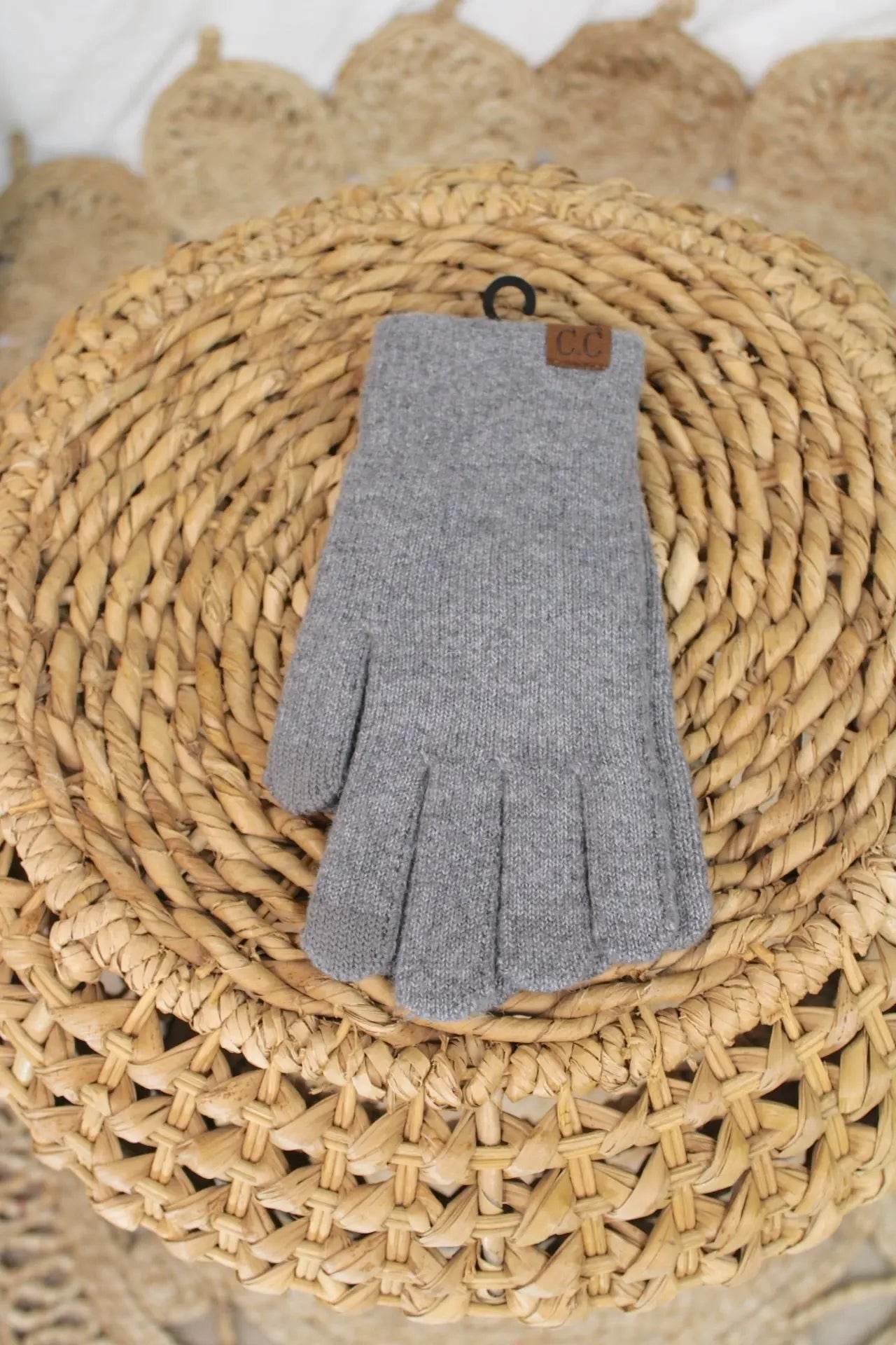 Touchscreen Knit Gloves - Gray Joia